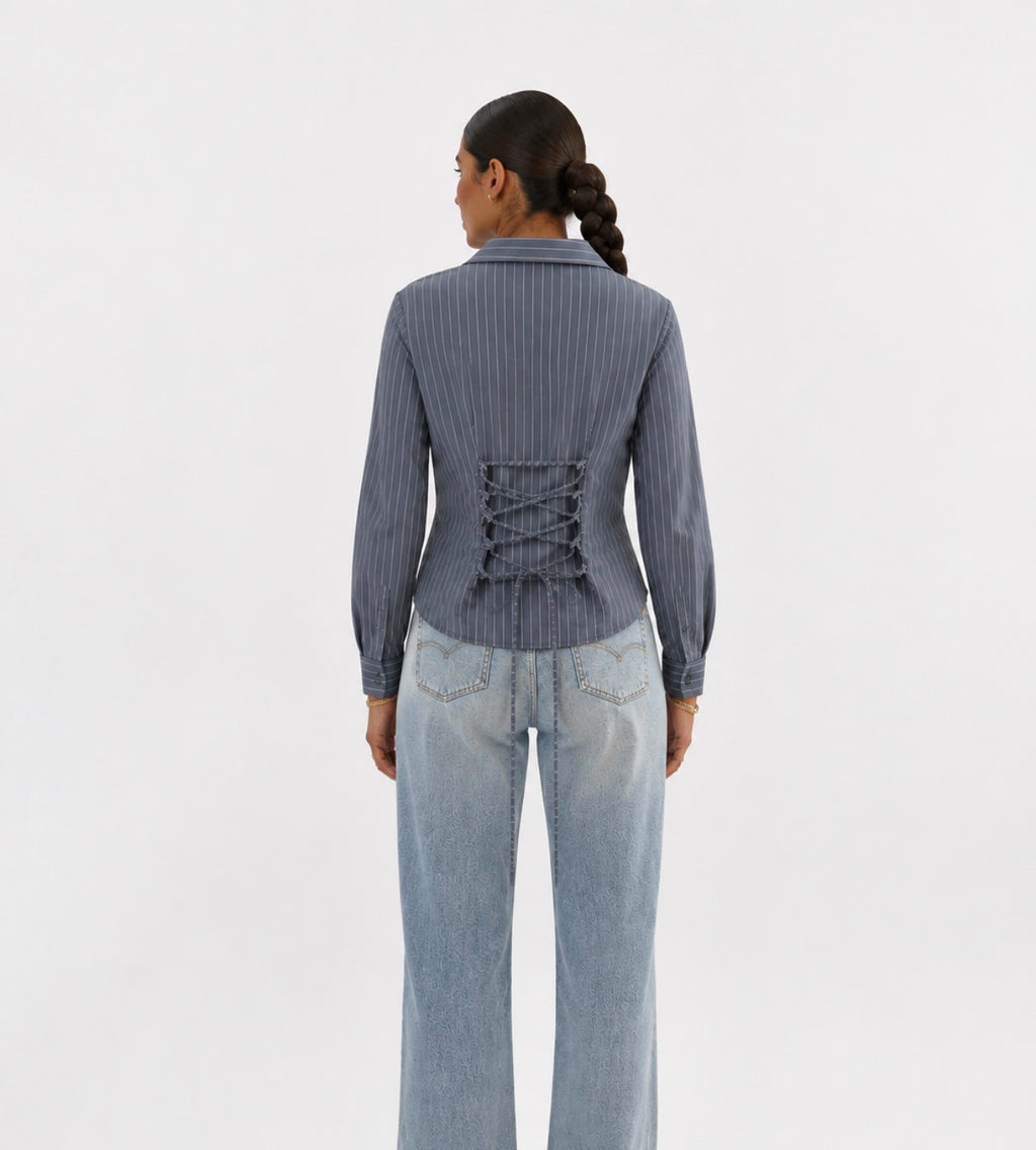 Relaxed Striped Shirt — One size