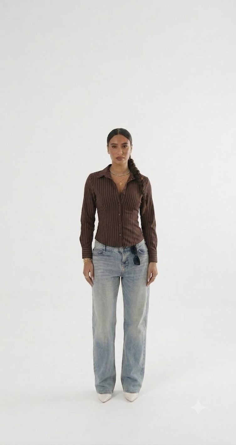 Relaxed Striped Shirt — One size