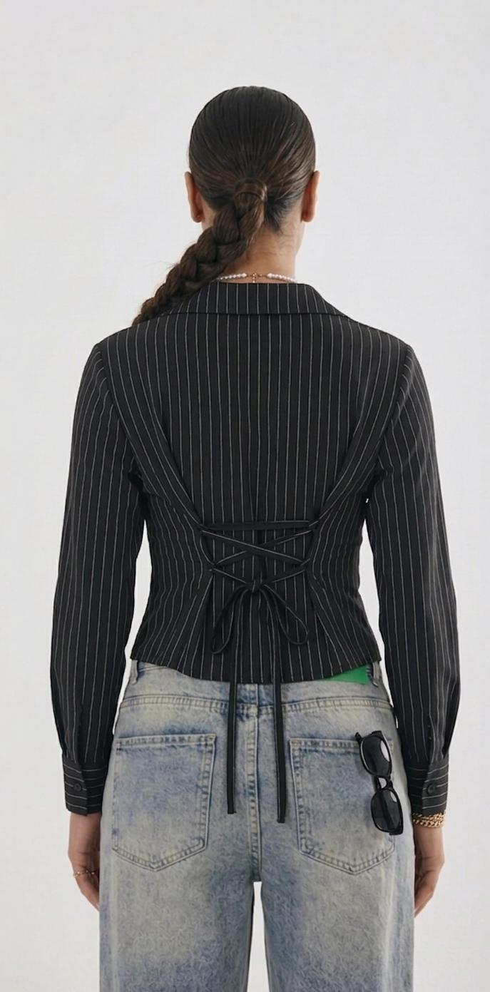 Relaxed Striped Shirt — One size
